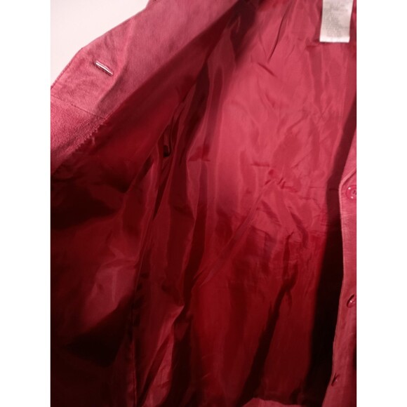 Jessica Holbrook Womens Red Suede Leather Jacket Western Pockets Size Medium - Picture 5 of 14